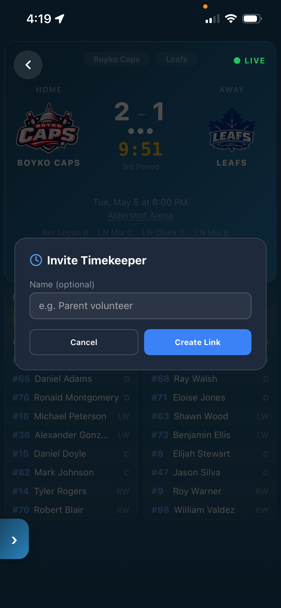 Timekeeper Invite